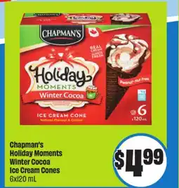 Chalo FreshCo Chapman's Holiday Moments Winter Cocoa Ice Cream Cones 6x120 mL offer