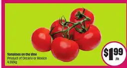 Chalo FreshCo Tomatoes on the Vine Product of Ontario or Mexico 4.39/kg offer