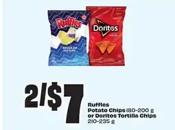Chalo FreshCo Ruffles Potato Chips 180-200 g or Doritos Tortilla Chips 210-235 g offer