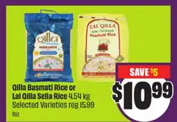 Chalo FreshCo Qilla Basmati Rice or Lal Qilla Sella Rice 4.54 kg Selected Varieties offer