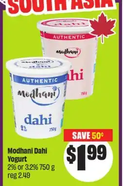 Chalo FreshCo Modhani Dahi Yogurt 2% or 3.2% 750 g offer