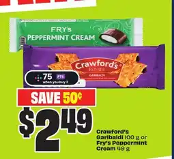 Chalo FreshCo Crawford's Garibaldi 100 g or Fry's Peppermint Cream 49 g offer