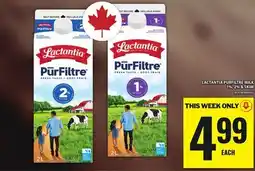Food Basics LACTANTIA PURFILTRE MILK 1%, 2% & SKIM offer