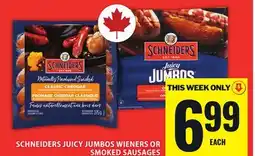 Food Basics SCHNEIDERS JUICY JUMBOS WIENERS OR SMOKED SAUSAGES offer