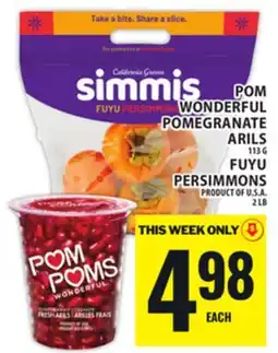 Food Basics POM WONDERFUL POMEGRANATE ARILS, FUYU PERSIMMONS offer