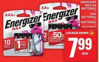 Food Basics ENERGIZER MAX AA BATTERIES, AAA BATTERIES, 9V BATTERIES offer