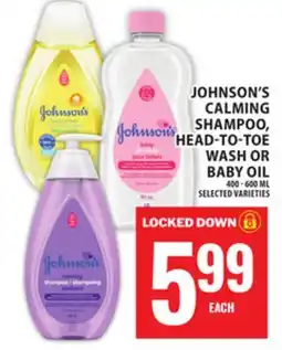 Food Basics JOHNSON'S CALMING SHAMPOO, HEAD-TO-TOE WASH OR BABY OIL offer