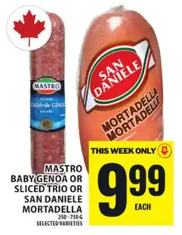 Food Basics MASTRO BABY GENOA OR SLICED TRIO OR SAN DANIELE MORTADELLA offer
