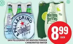 Food Basics SAN PELLEGRINO OR MAISON PERRIER CARBONATED WATER offer