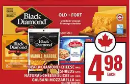 Food Basics BLACK DIAMOND CHEESE OR SHREDS OR NATURAL CHEESE SLICES OR GALBANI MOZZARELLA offer