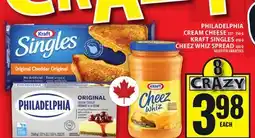 Food Basics PHILADELPHIA CREAM CHEESE, KRAFT SINGLES, CHEEZ WHIZ SPREAD offer