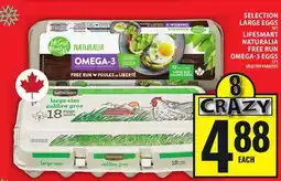 Food Basics SELECTION LARGE EGGS, LIFE SMART NATURALIA FREE RUN EGGS offer