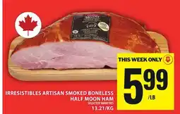 Food Basics IRRESISTIBLES ARTISAN SMOKED BONELESS HALF MOON HAM offer