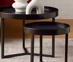 Walmart Ens de 2 tables gigognes Noir de Anko offer