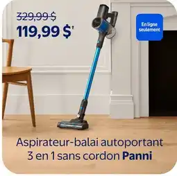 Walmart Aspirateur-balai autoportant 3 en 1 sans cordon Panni offer