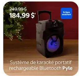 Walmart Système de karaoké portatif rechargeable Bluetooth Pyle offer