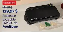 Walmart Scelleuse sous vide FM3310 de FoodSaver offer
