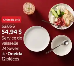 Walmart Service de vaisselle 24 Seven de Oneida 12 pièces offer