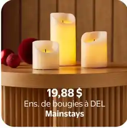 Walmart Ens. de bougies à DEL Mainstays offer