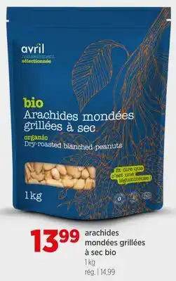 Avril Arachides mondées grillées à sec bio offer