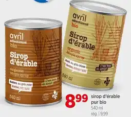 Avril Sirop d'érable purbio offer
