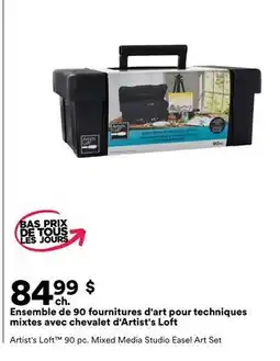 Michaels Ensemble de 90 fournitures d'art pour techniques mixtes avec chevalet d'Artist's Loft offer