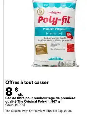 Michaels Sac de fibre pour rembourrage de première qualité The Original Poly-fil, 567 g offer