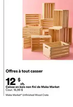 Michaels Caisse en bois non fini de Make Market offer