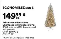 Michaels Arbre avec décorations Champagne illuminées de 7 pi offer