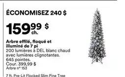 Michaels Arbre effilé, floqué et illuminé de 7 pi offer