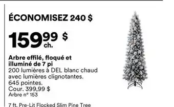 Michaels Arbre effilé, floqué et illuminé de 7 pi offer