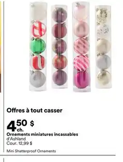 Michaels Ornements miniatures incassables d'Ashland offer