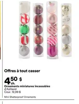 Michaels Ornements miniatures incassables d'Ashland offer