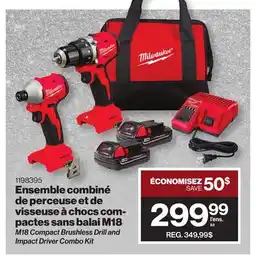 Patrick Morin Milwaukee M18 Compact Brushless Drill and Impact Driver Combo Kit offer