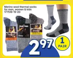 Rossy Merino wool thermal socks for men, women & kids offer