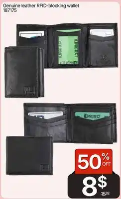 Rossy Genuine leather RFID-blocking wallet offer