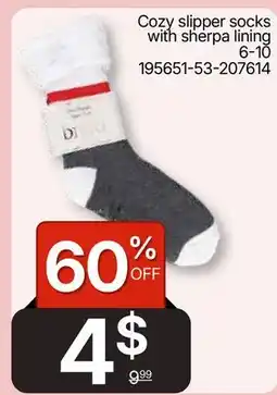 Rossy Cozy slipper socks with sherpa lining offer