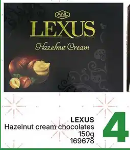 Rossy LEXUS Hazelnut cream chocolates offer