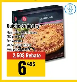 Mayrand Quiche or pastry Plaisirs Gastronomiques offer