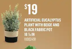 Canac Artificial Eucalyptus Plant with Beige and Black Fabric Pot offer