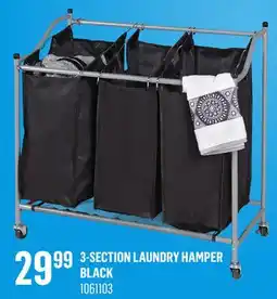 Canac 3-Section Laundry Hamper Black offer