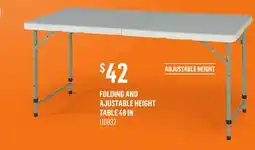 Canac FOLDING AND AJUSTABLE HEIGHT TABLE 48 IN offer
