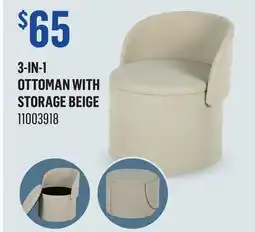 Canac 3-in-1 Ottoman with Storage Beige offer