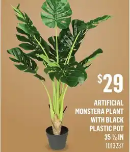 Canac Artificial Monstera Plant with Black Plastic Pot 35 1/2 in offer