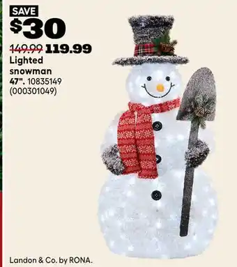 RONA Lighted snowman 47 offer