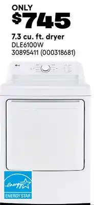 RONA LG 7.3 cu. ft. dryer offer
