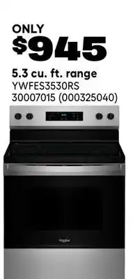 RONA Whirlpool 5.3 cu. ft. range offer