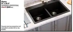 RONA 31 x 20.5 LANDON & CO. granite kitchen sinks offer