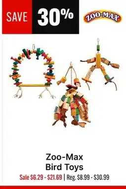 Ren’s Pets Depot Zoo-Max Bird Toys offer
