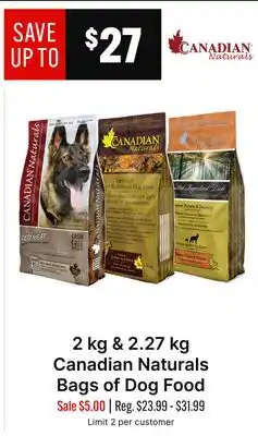 Ren’s Pets Depot Canadian Naturals Bags of Dog Food offer